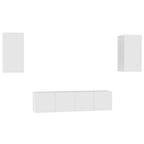 vidaXL 4-tlg. TV-Schrank-Set Weiß Holzwerkstoff