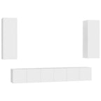 vidaXL 5-tlg. TV-Schrank-Set Weiß Holzwerkstoff