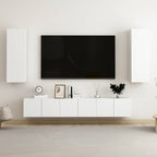 vidaXL 5-tlg. TV-Schrank-Set Weiß Holzwerkstoff