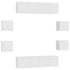 vidaXL 8-tlg. TV-Schrank-Set Weiß Holzwerkstoff