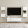 vidaXL 6-tlg. TV-Schrank-Set Weiß Holzwerkstoff