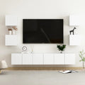 vidaXL 7-tlg. TV-Schrank-Set Weiß Holzwerkstoff
