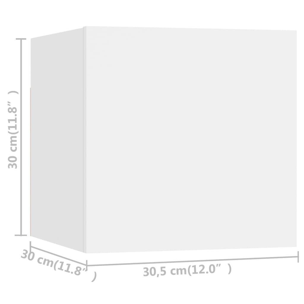 vidaXL TV-Wandschränke 8 Stk. Weiß 30,5x30x30 cm