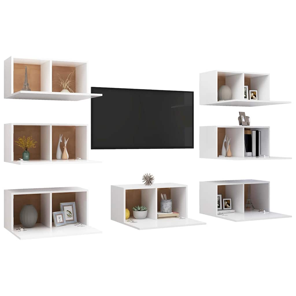 vidaXL TV-Schränke 7 Stk. Weiß 30,5x30x60 cm Holzwerkstoff