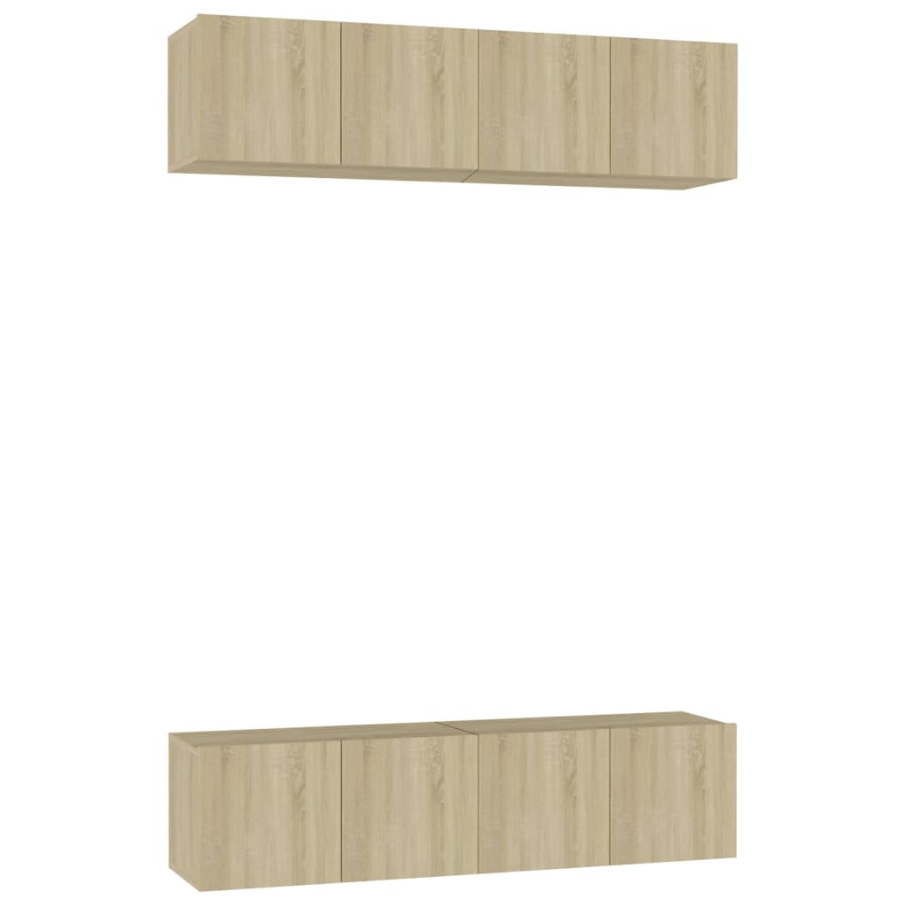 vidaXL TV-Schränke 4 Stk. Sonoma-Eiche 60x30x30 cm Holzwerkstoff