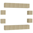 vidaXL 10-tlg. TV-Schrank-Set Sonoma-Eiche Holzwerkstoff