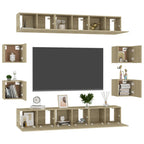 vidaXL 10-tlg. TV-Schrank-Set Sonoma-Eiche Holzwerkstoff