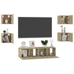vidaXL 6-tlg. TV-Schrank-Set Sonoma-Eiche Holzwerkstoff