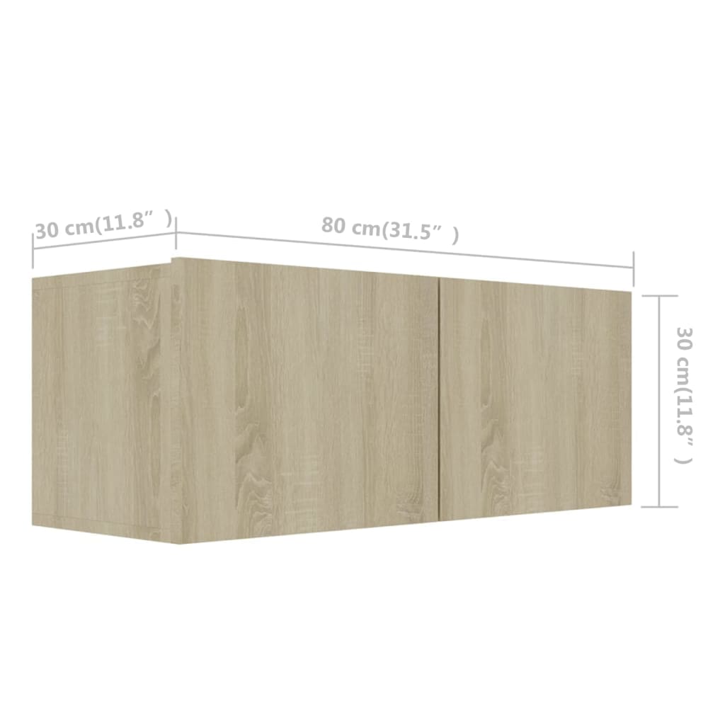 vidaXL 2-tlg. TV-Schrank-Set Sonoma-Eiche Holzwerkstoff
