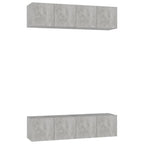 vidaXL TV-Schränke 4 Stk. Betongrau 60x30x30 cm Holzwerkstoff