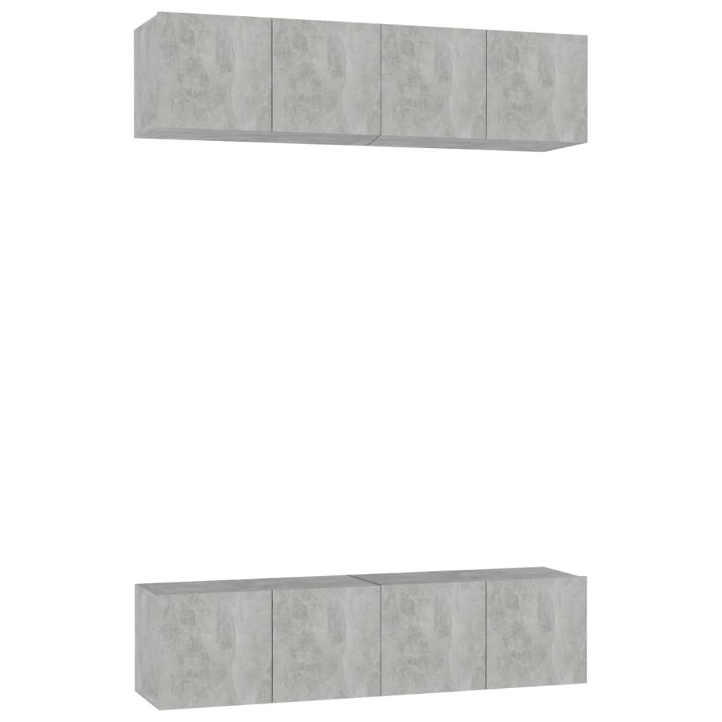 vidaXL TV-Schränke 4 Stk. Betongrau 60x30x30 cm Holzwerkstoff