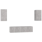 vidaXL 4-tlg. TV-Schrank-Set Betongrau Holzwerkstoff