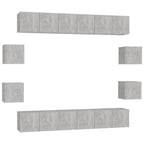 vidaXL 10-tlg. TV-Schrank-Set Betongrau Holzwerkstoff