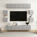 vidaXL 10-tlg. TV-Schrank-Set Betongrau Holzwerkstoff