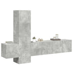 vidaXL 5-tlg. TV-Schrank-Set Betongrau Holzwerkstoff