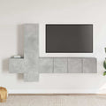 vidaXL 5-tlg. TV-Schrank-Set Betongrau Holzwerkstoff