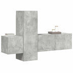 vidaXL 3-tlg. TV-Schrank-Set Betongrau Holzwerkstoff