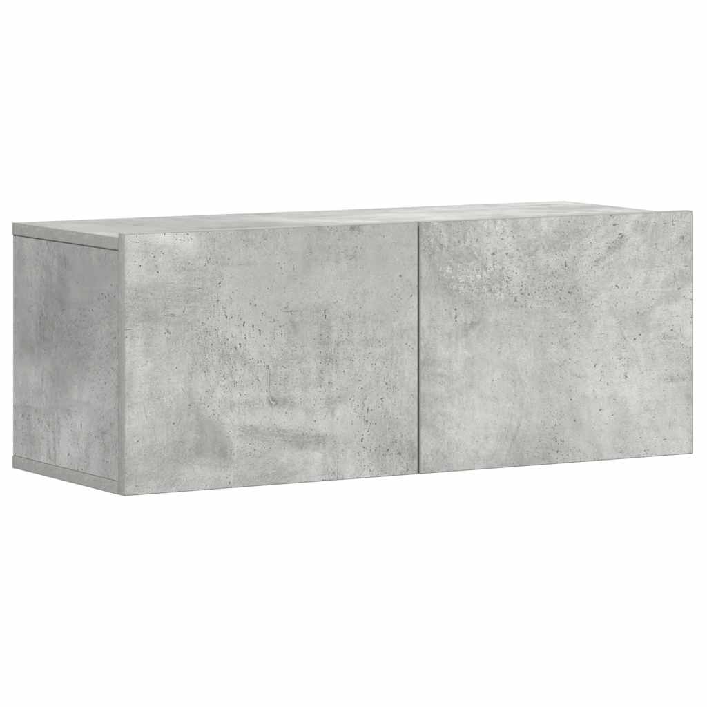 vidaXL 3-tlg. TV-Schrank-Set Betongrau Holzwerkstoff
