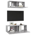 vidaXL 2-tlg. TV-Schrank-Set Betongrau Holzwerkstoff