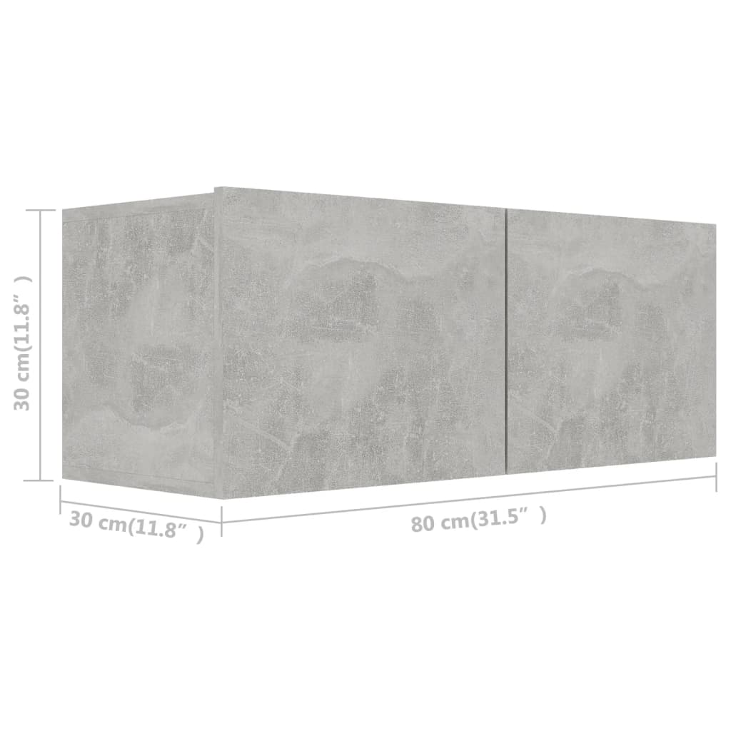 vidaXL 2-tlg. TV-Schrank-Set Betongrau Holzwerkstoff