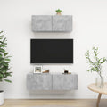 vidaXL 2-tlg. TV-Schrank-Set Betongrau Holzwerkstoff