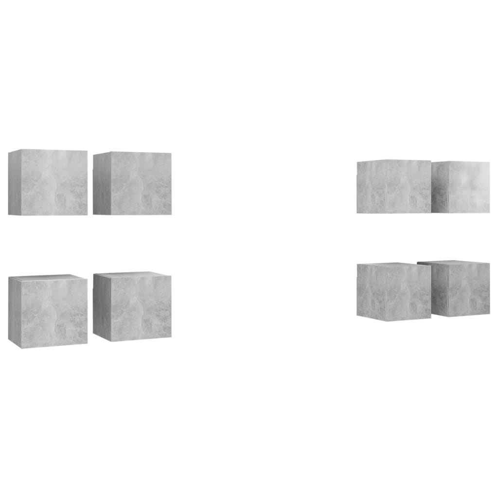 vidaXL TV-Wandschränke 8 Stk. Betongrau 30,5x30x30 cm