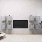 vidaXL TV-Wandschränke 8 Stk. Betongrau 30,5x30x30 cm