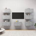 vidaXL TV-Schränke 7 Stk. Betongrau 30,5x30x60 cm Holzwerkstoff