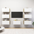 vidaXL TV-Schränke 7 Stk. Weiß Sonoma-Eiche 30,5x30x60cm Holzwerkstoff