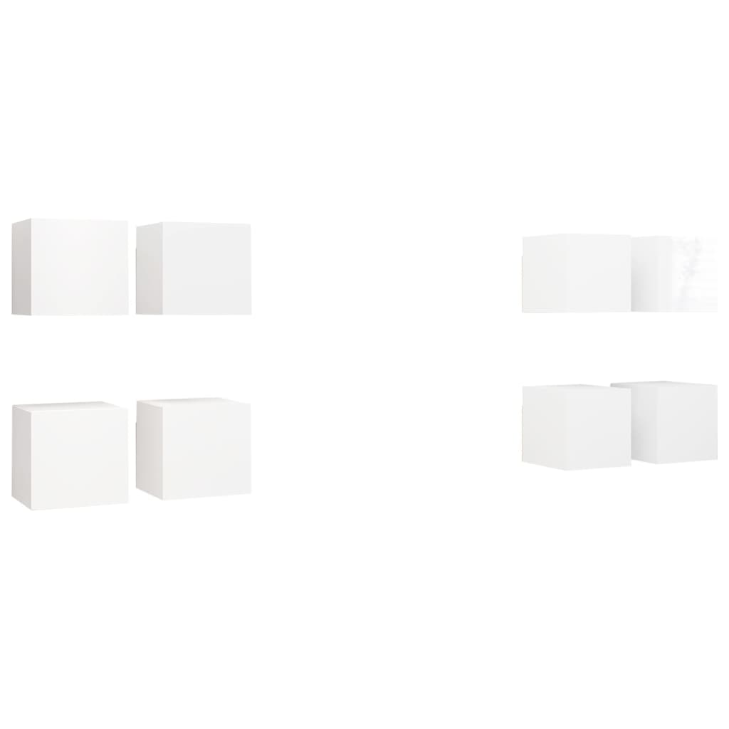 vidaXL TV-Wandschränke 8 Stk. Hochglanz-Weiß 30,5x30x30 cm