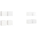 vidaXL TV-Wandschränke 8 Stk. Hochglanz-Weiß 30,5x30x30 cm