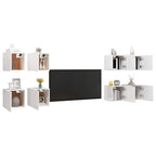 vidaXL TV-Wandschränke 8 Stk. Hochglanz-Weiß 30,5x30x30 cm