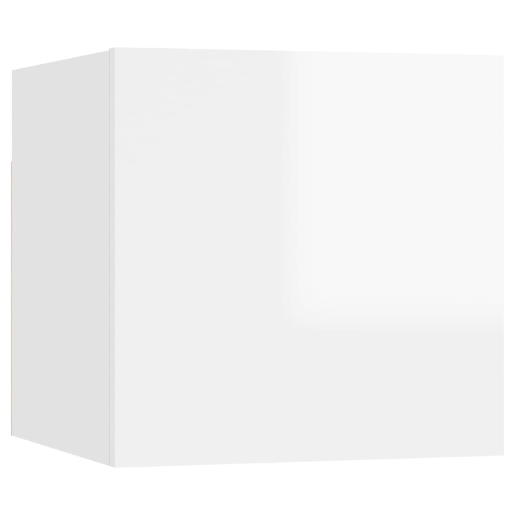 vidaXL TV-Wandschränke 8 Stk. Hochglanz-Weiß 30,5x30x30 cm