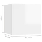 vidaXL TV-Wandschränke 8 Stk. Hochglanz-Weiß 30,5x30x30 cm