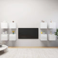 vidaXL TV-Wandschränke 8 Stk. Hochglanz-Weiß 30,5x30x30 cm