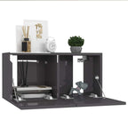 vidaXL 4-tlg. TV-Schrank-Set Hochglanz-Grau Holzwerkstoff