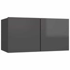 vidaXL 4-tlg. TV-Schrank-Set Hochglanz-Grau Holzwerkstoff