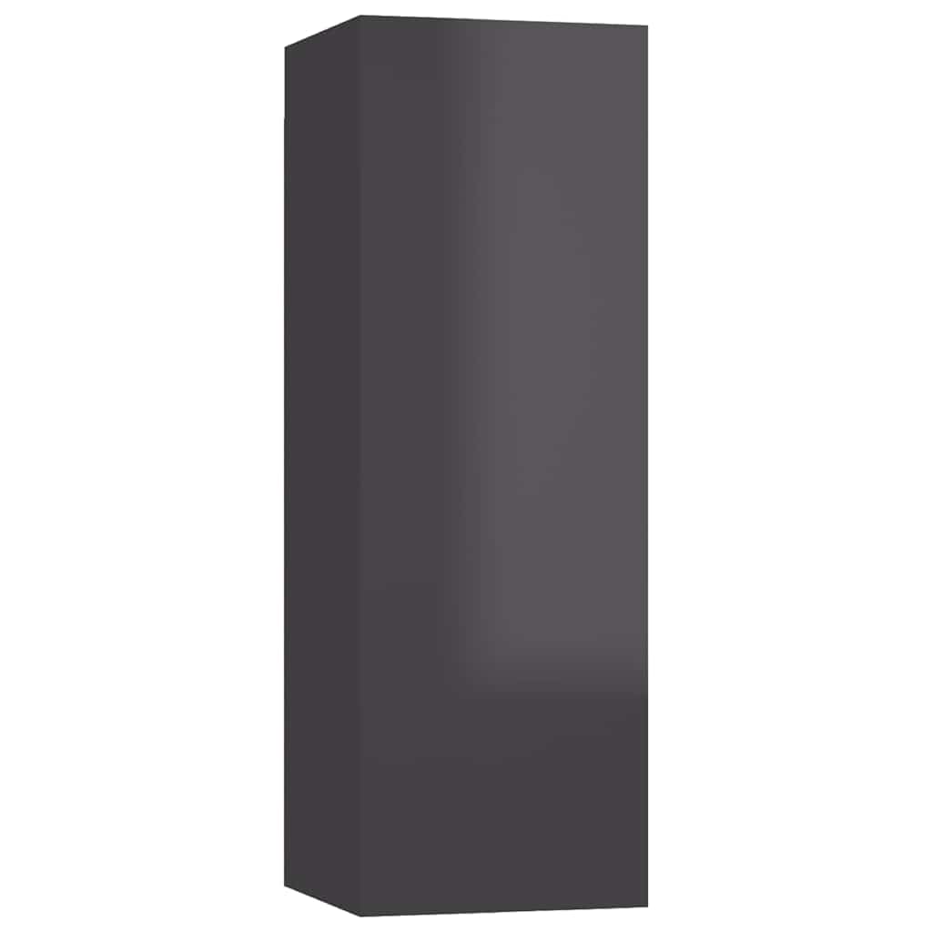vidaXL 5-tlg. TV-Schrank-Set Hochglanz-Grau Holzwerkstoff
