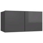 vidaXL 5-tlg. TV-Schrank-Set Hochglanz-Grau Holzwerkstoff