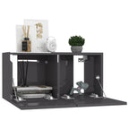 vidaXL 8-tlg. TV-Schrank-Set Hochglanz-Grau Holzwerkstoff
