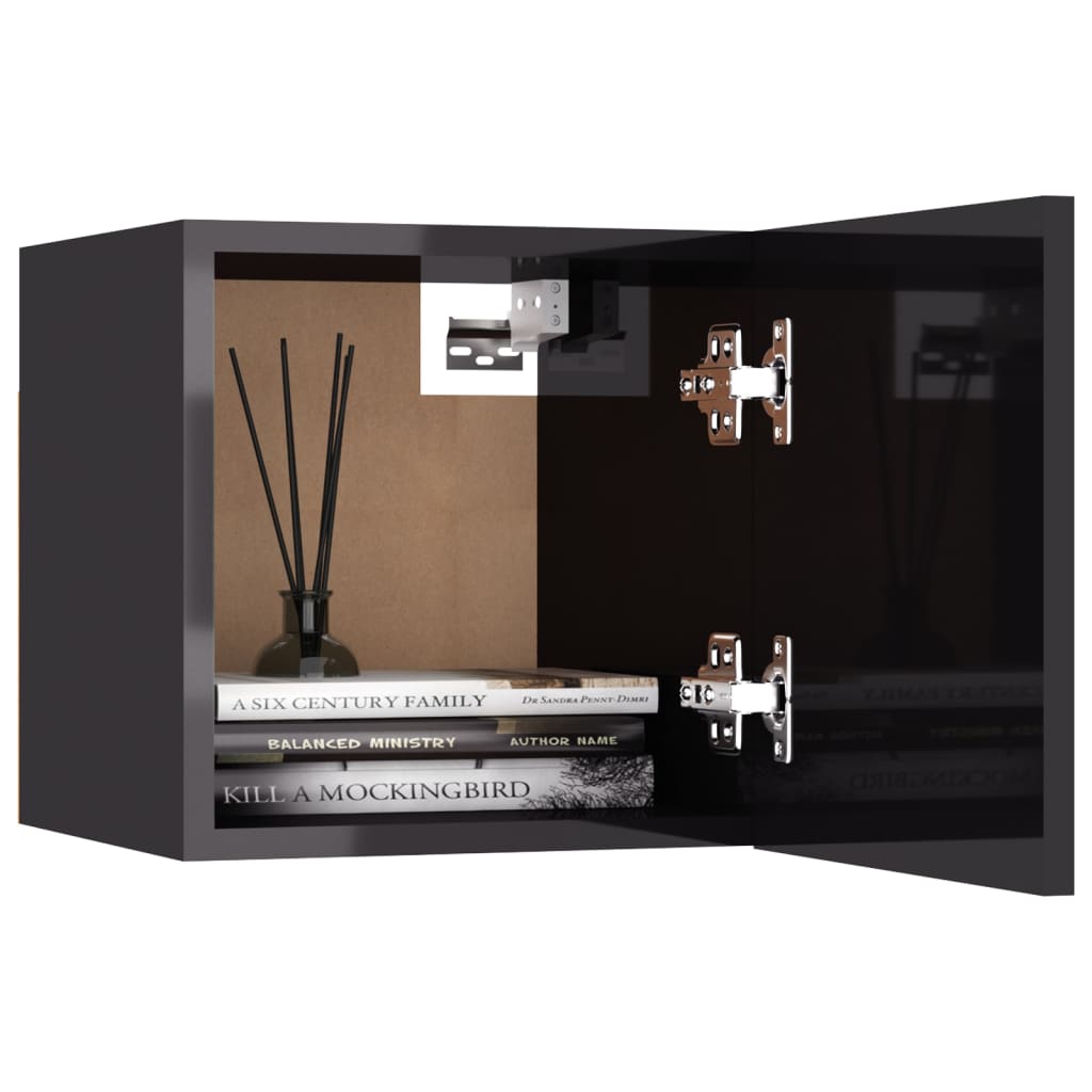 vidaXL 8-tlg. TV-Schrank-Set Hochglanz-Grau Holzwerkstoff