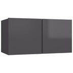 vidaXL 10-tlg. TV-Schrank-Set Hochglanz-Grau Holzwerkstoff