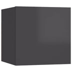 vidaXL 10-tlg. TV-Schrank-Set Hochglanz-Grau Holzwerkstoff
