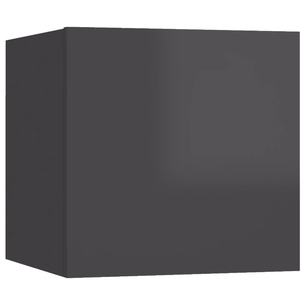 vidaXL 10-tlg. TV-Schrank-Set Hochglanz-Grau Holzwerkstoff