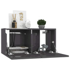 vidaXL 7-tlg. TV-Schrank-Set Hochglanz-Grau Holzwerkstoff