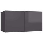 vidaXL 7-tlg. TV-Schrank-Set Hochglanz-Grau Holzwerkstoff
