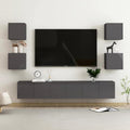 vidaXL 7-tlg. TV-Schrank-Set Hochglanz-Grau Holzwerkstoff