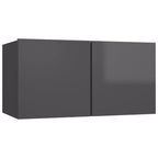 vidaXL 3-tlg. TV-Schrank-Set Hochglanz-Grau Holzwerkstoff