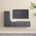 vidaXL 3-tlg. TV-Schrank-Set Hochglanz-Grau Holzwerkstoff