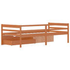vidaXL Massivholzbett mit Schubladen Honigbraun Kiefer 90x200 cm